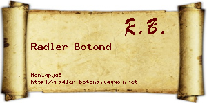 Radler Botond névjegykártya